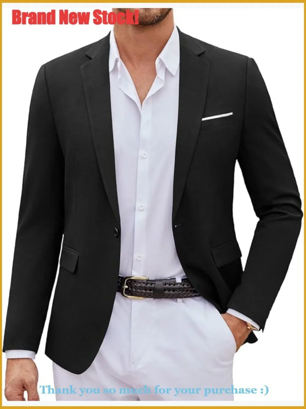 Lightweight Slim Fit Sport Coat with Notch Lapels One Button
